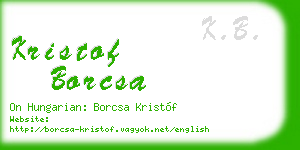 kristof borcsa business card